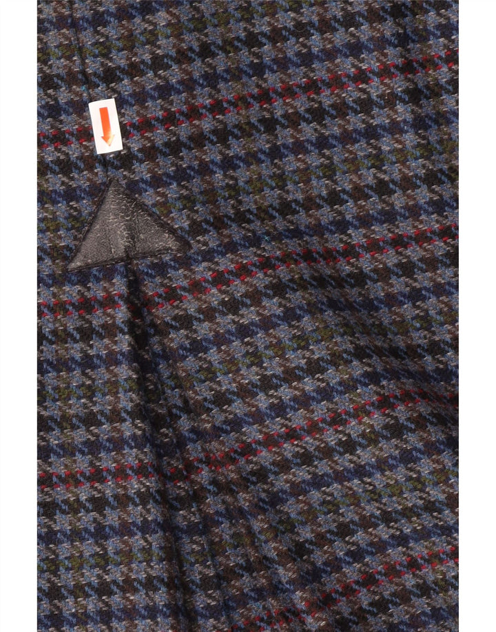 Falda lápiz vintage para mujer Reino Unido 14 Mediano W28 Pata de gallo azul