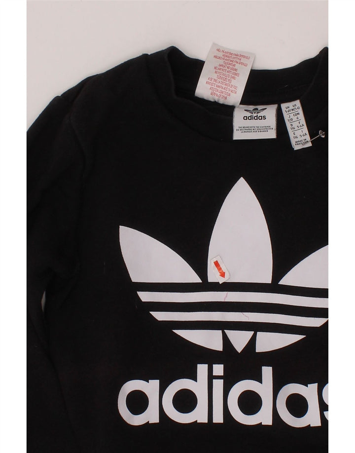 ADIDAS Sudadera con gráfico para niños 5-6 años Algodón negro