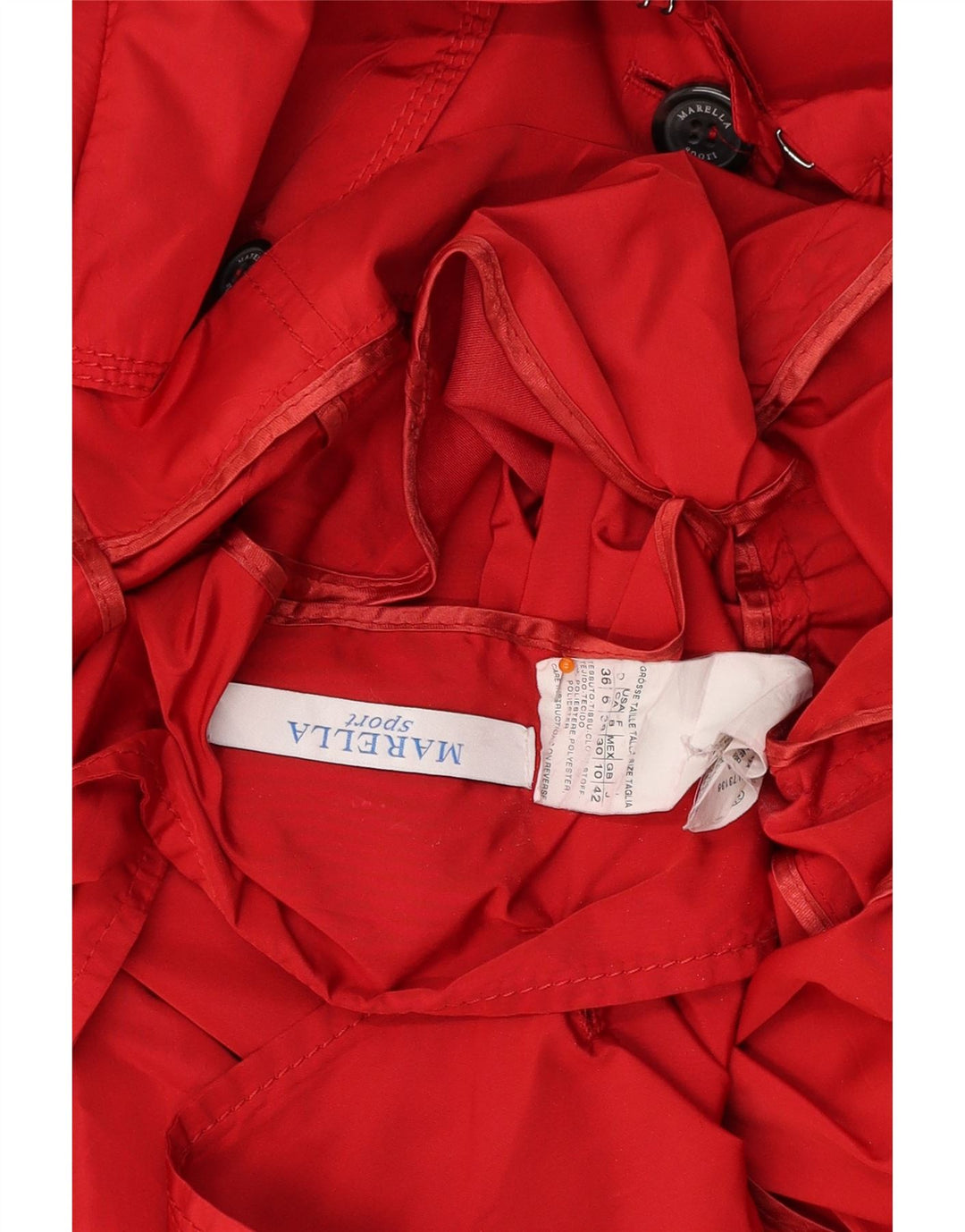 MARELLA Gabardina para mujer UK 10 Small Red Poliéster