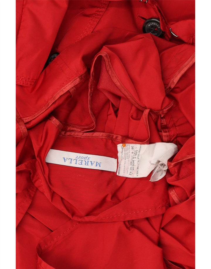MARELLA Gabardina para mujer UK 10 Small Red Poliéster