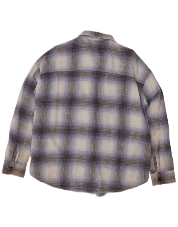 Camisa Hollister Boyfriend Fit De Franela Con Cuadros Multicolores Medianos