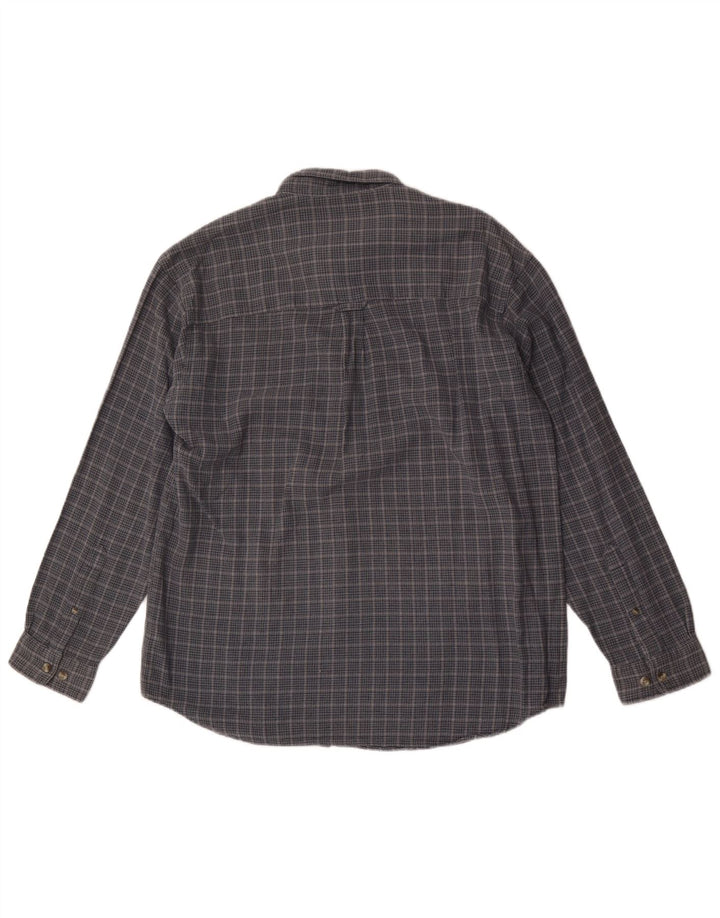 Camisa de franela Columbia para hombre de algodón a cuadros azules grandes