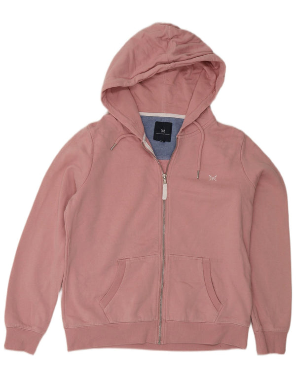 Crew Clothing Suéter con capucha y cremallera de ajuste regular para mujer UK 12 Medium Pink