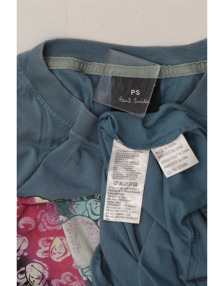 Paul Smith Camiseta gráfica para hombre Top Algodón azul medio