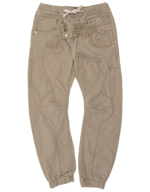 883 Police Pantalones cargo para hombre con estampado gráfico W34 L30 Algodón beige