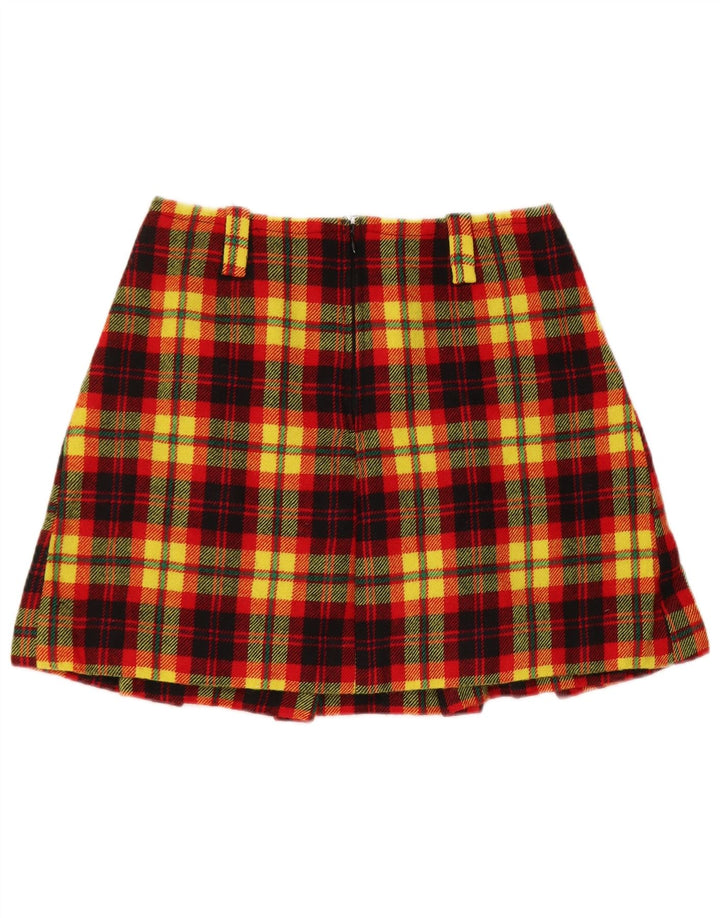 Minifalda vintage para mujer W28 cuadros amarillos medianos