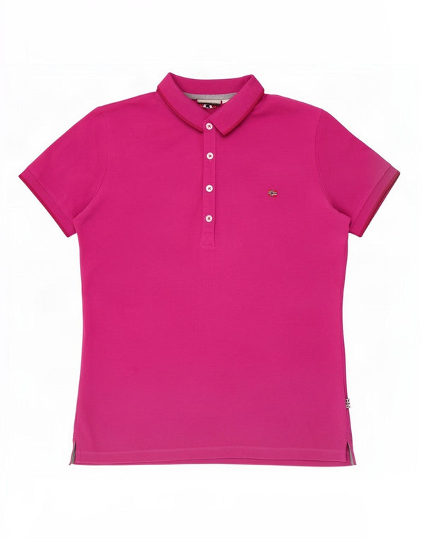 Napapijri Polo para mujer UK 44 Algodón rosa medio