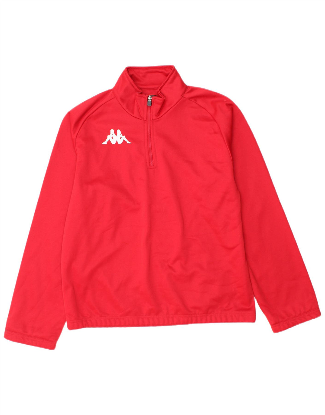 KAPPA Hombre Zip Neck Jersey Chándal Top Medio Rojo Poliéster