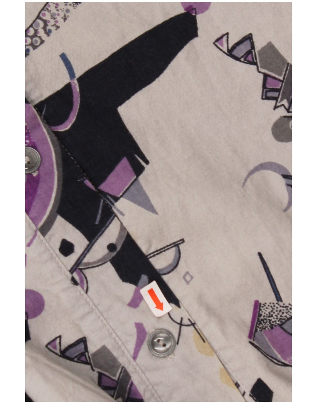 VINTAGE Mujer cintura alta A-Line Falda W32 Grande Gris Geométrico