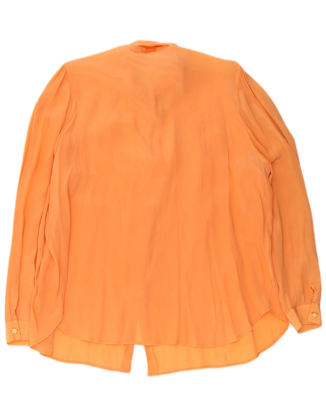 Vintage mujer relajado ajuste ver a través de camisa blusa EU 40 naranja medio