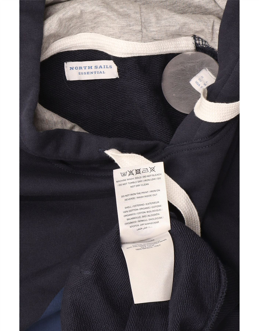 North Sails Hombre Sudadera Con Capucha Gráfica Jersey De Algodón Azul Marino Mediano