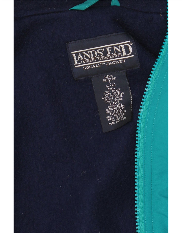 LANDS END Chaqueta cortavientos para hombre UK 42/44 Large Green Nylon