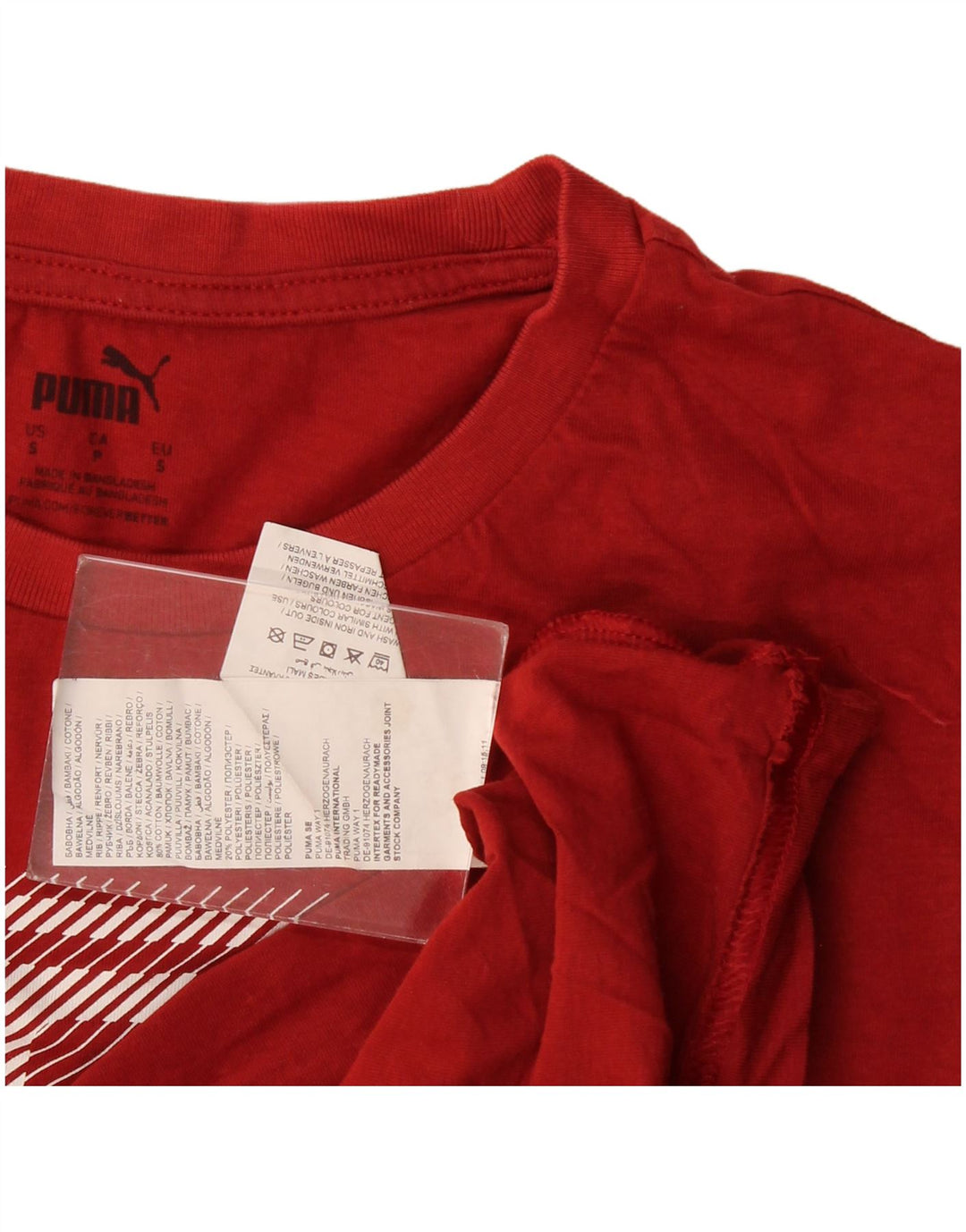 Puma Camiseta gráfica para hombre Top Small Red Cotton