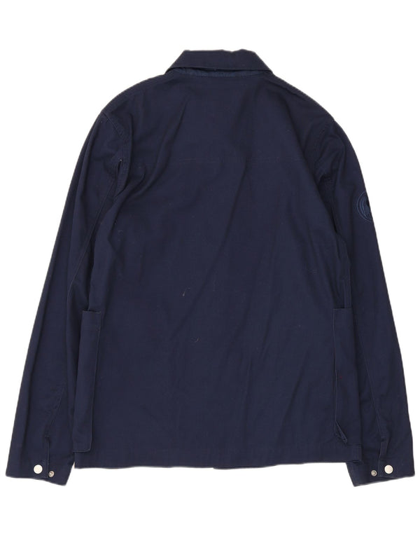 Pretty Green Mens Bomber Jacket UK 36 Small Navy Blue Cotton