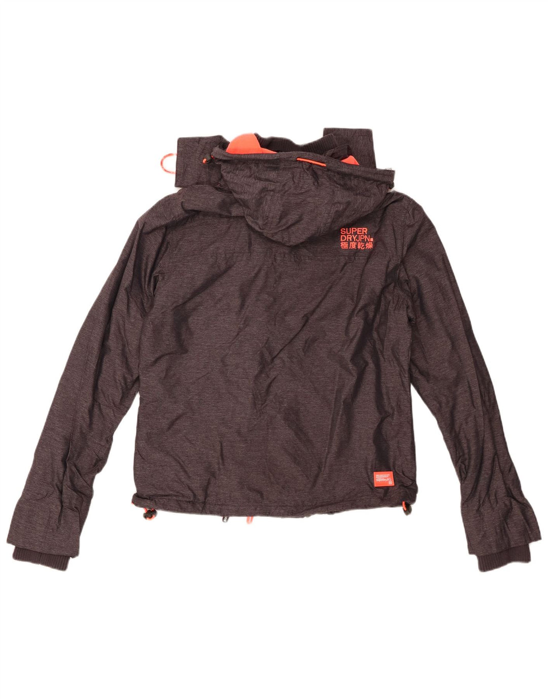 SUPERDRY Chaqueta cortavientos con capucha para mujer, talla 40, color gris medio