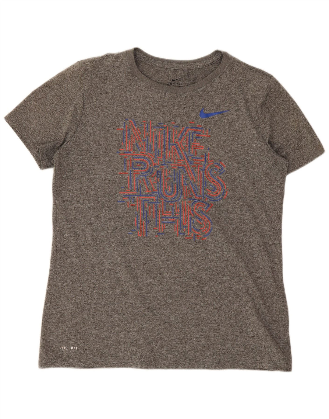 Nike Camiseta Dri Fit Graphic para Mujer UK 40 Gris Medio