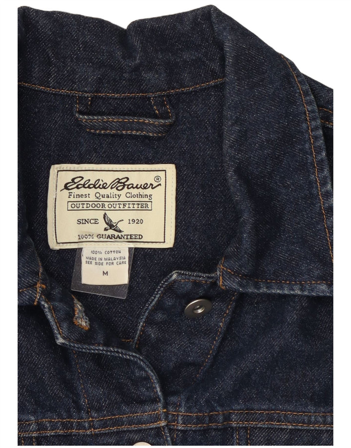 Eddie Bauer Womens Denim Jacket UK 14 Medium Navy Blue Cotton