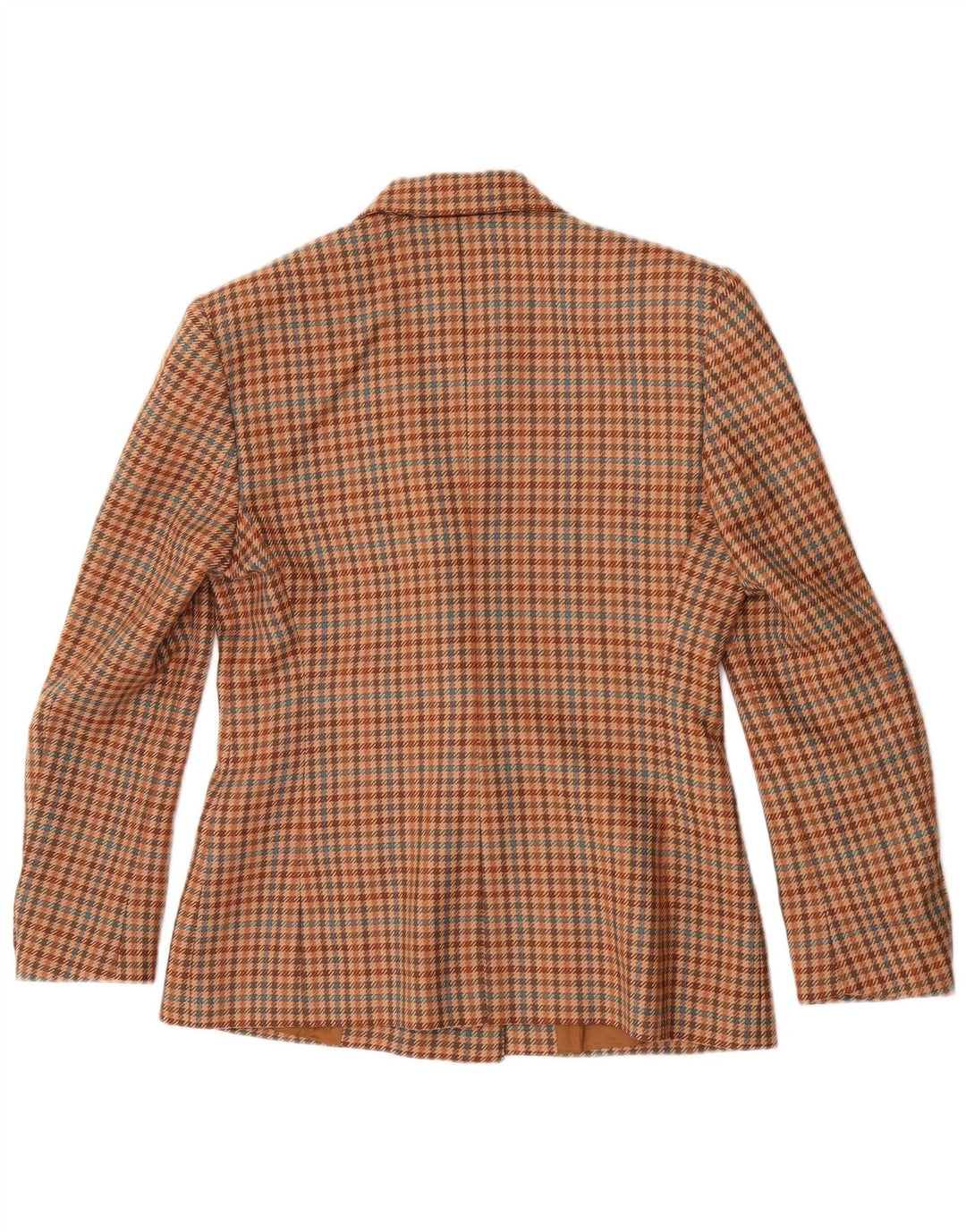 Vintage mujer chaqueta blazer de doble pecho IT 42 pata de gallo marrón medio
