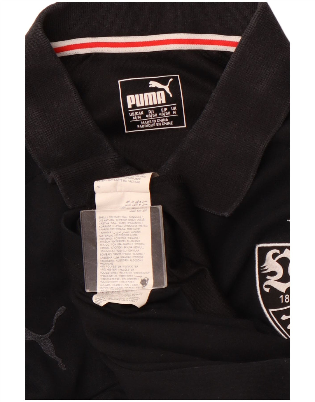PUMA Polo gráfico para hombre de algodón negro mediano