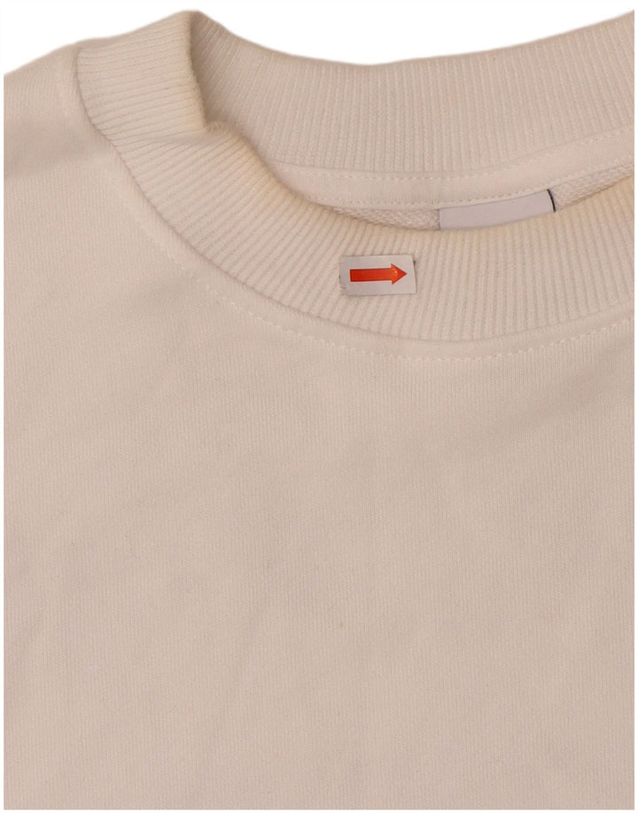 Zara Mujer Sudadera con Estampado Extragrande Jersey UK 10 Small Blanco