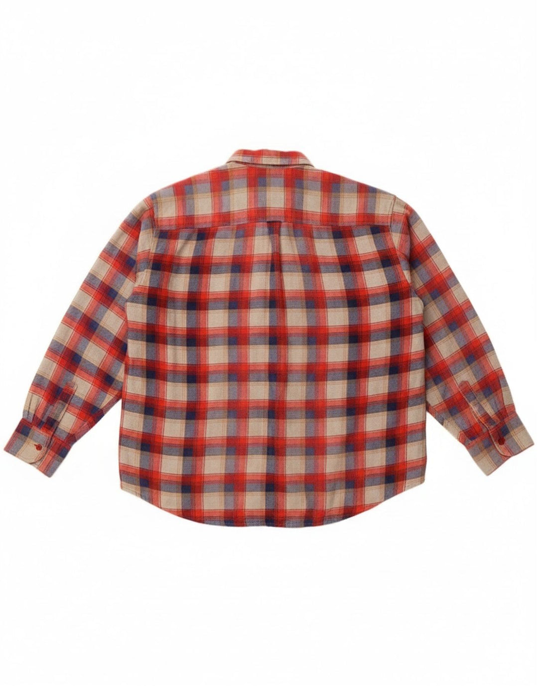 Camisa de franela para hombre John Peel de algodón a cuadros rojos medianos