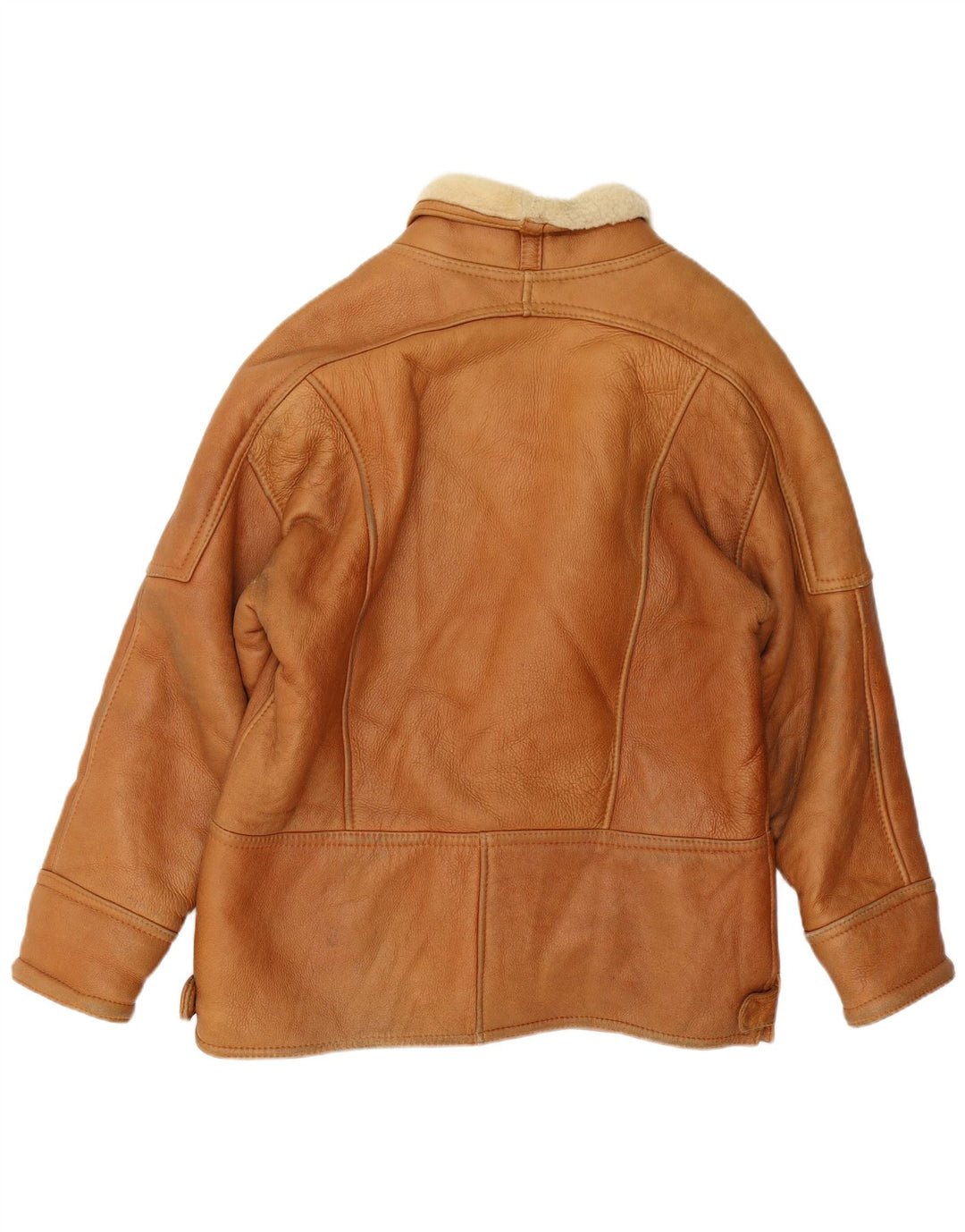 Vintage hombres shearling chaqueta Reino Unido 40 gran marrón shearling