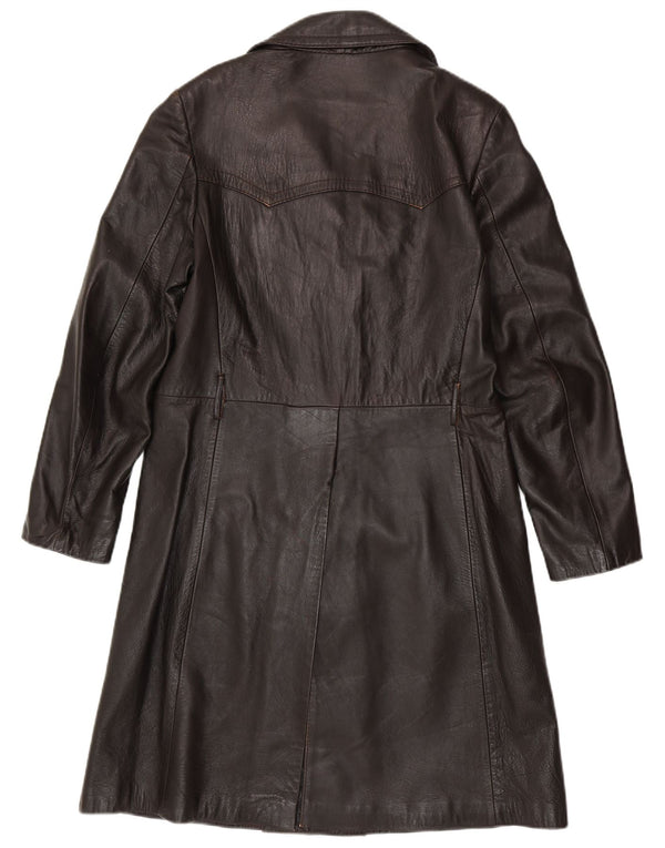 VINTAGE Abrigo de cuero para hombre IT 50 Cuero marrón grande