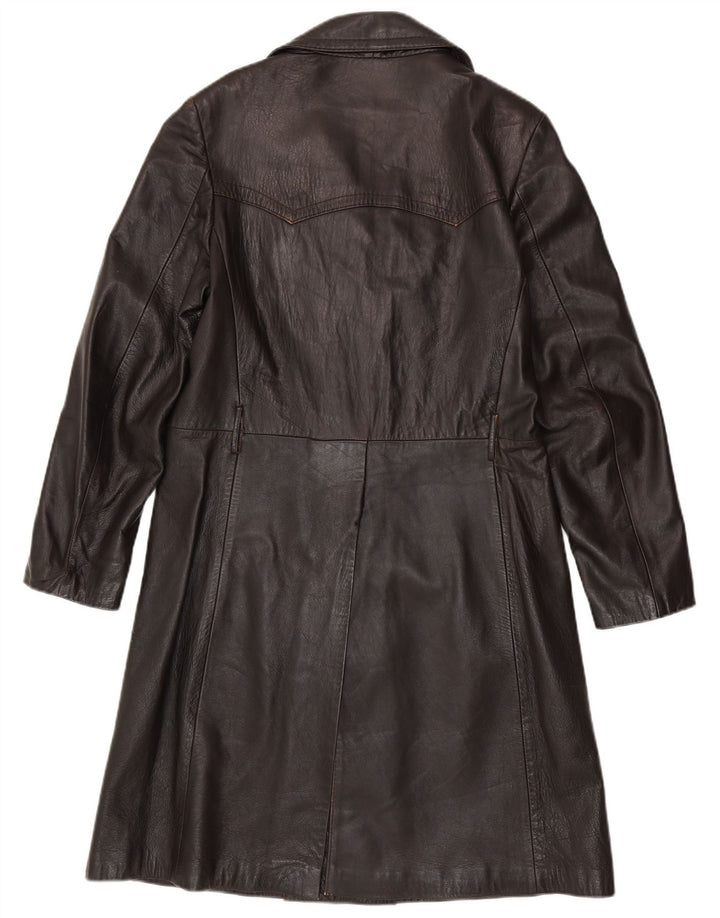 VINTAGE Abrigo de cuero para hombre IT 50 Cuero marrón grande