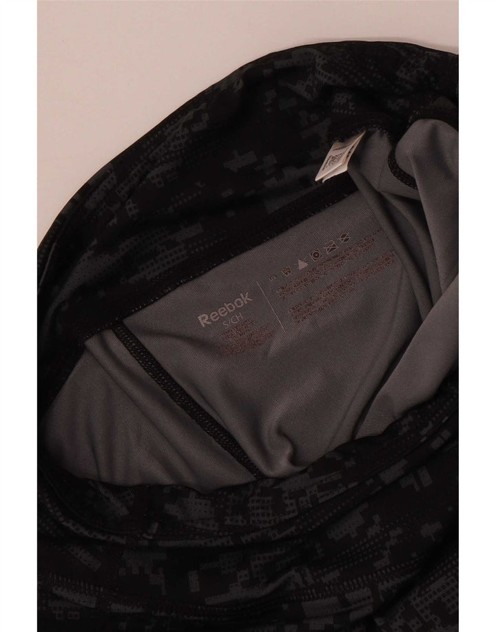 Reebok Leggings Capri para Mujer Reino Unido 8 Pequeño Camuflaje Negro