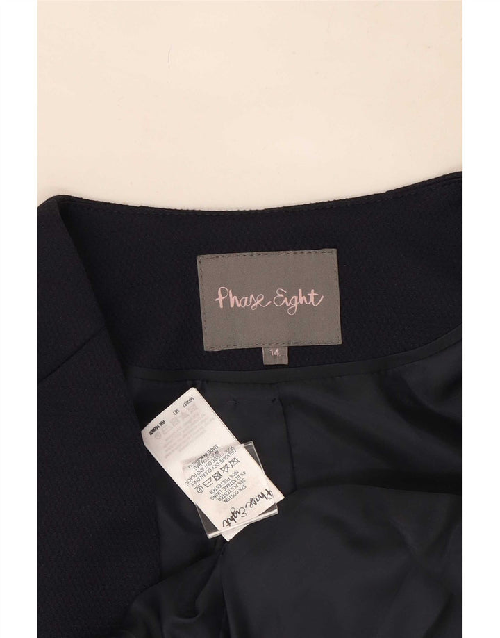 Phase Eight Chaqueta Bolero Abierta de Manga 3/4 para Mujer UK 44 Grande Azul Marino
