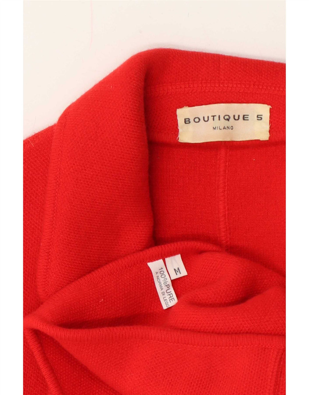 Vintage mujer punto 2 botones Blazer chaqueta Reino Unido 14 medio rojo cachemira