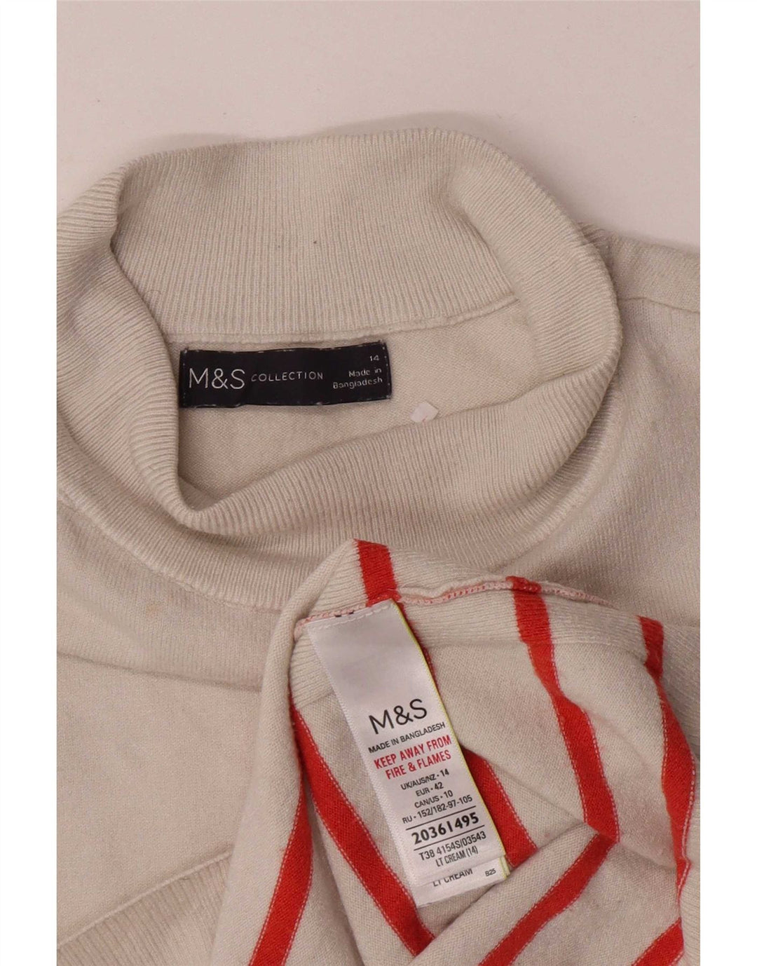 Marks & Spencer Top sin mangas para mujer UK 44 Viscosa a rayas beige medio