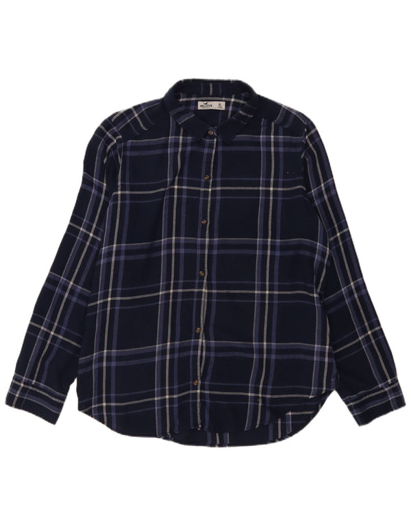 Camisa de franela Hollister para mujer UK 18 XL Algodón a cuadros azul marino