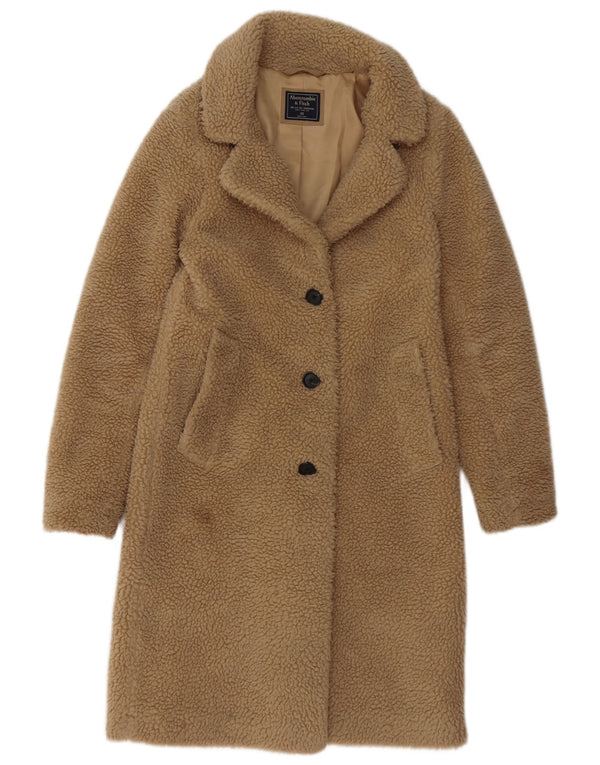 Abercrombie & Fitch Abrigo con osito de peluche para mujer Reino Unido 6 XS Poliéster beige
