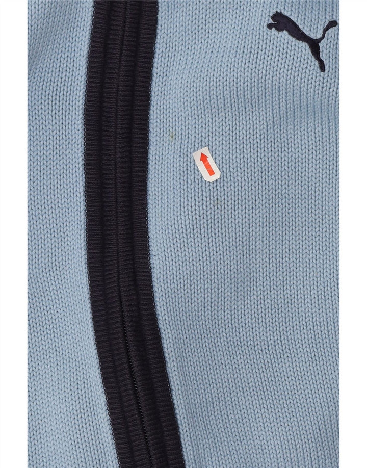 Puma Cárdigan para hombre, suéter grande de acrílico azul