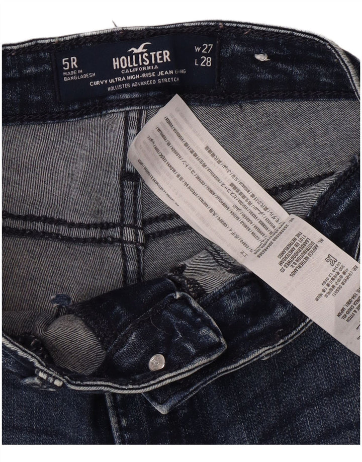 HOLLISTER Jeans ajustados con curvas de talle alto para mujer US 5 Small W27 L28 Azul