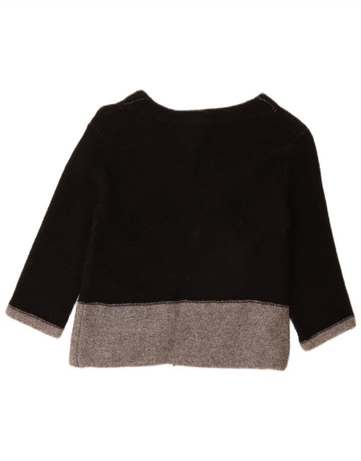 Fred Perry Suéter Cárdigan De Manga 3/4 Para Mujer UK 40 Small Negro Colorblock