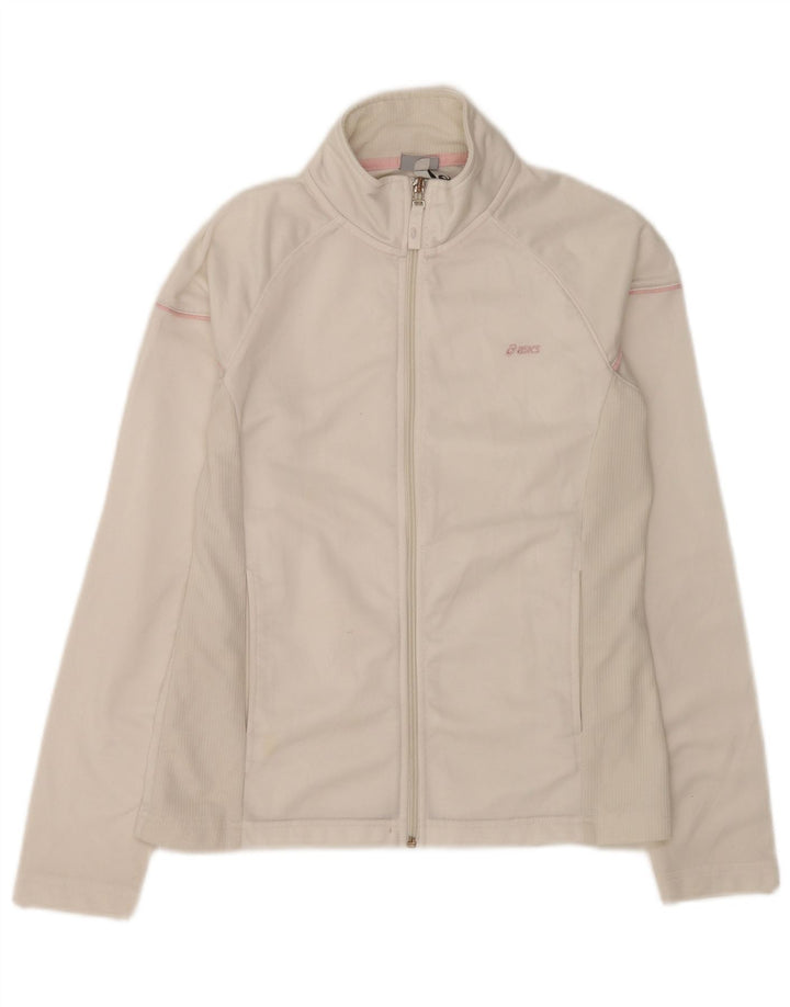 Asics - Chaqueta de chándal para mujer, talla 40, poliéster blanco mediano