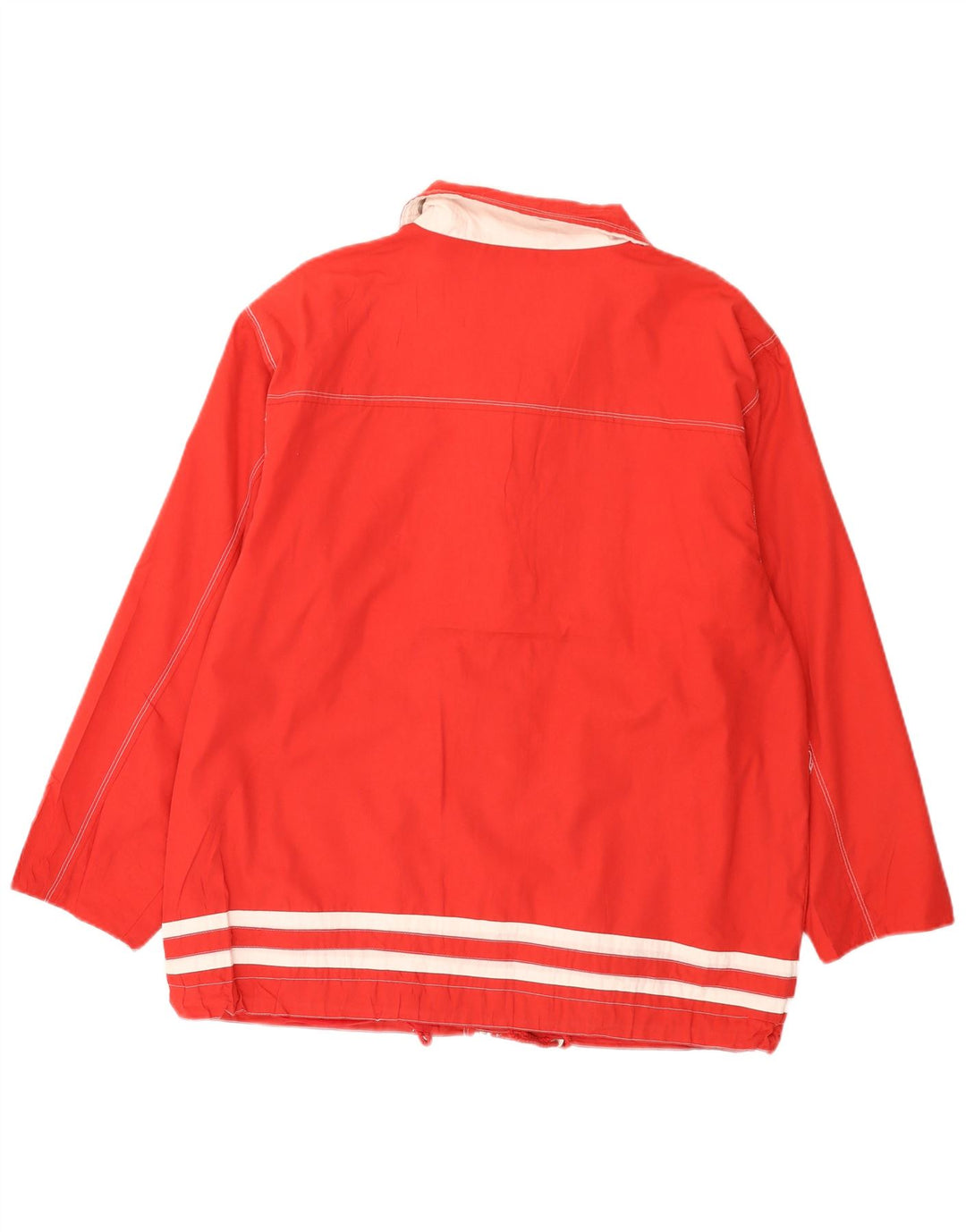 Vintage mujer yate chaqueta utilitaria de gran tamaño EU 42 rayas rojas grandes