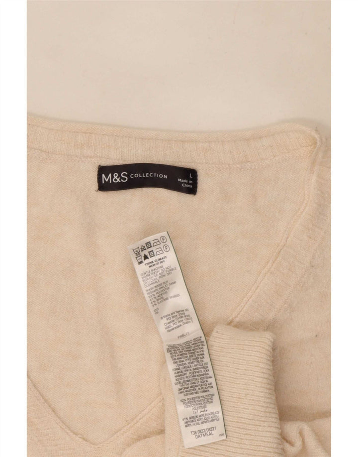 Marks & Spencer Jersey extragrande con cuello en V para mujer UK 46 Large Beige
