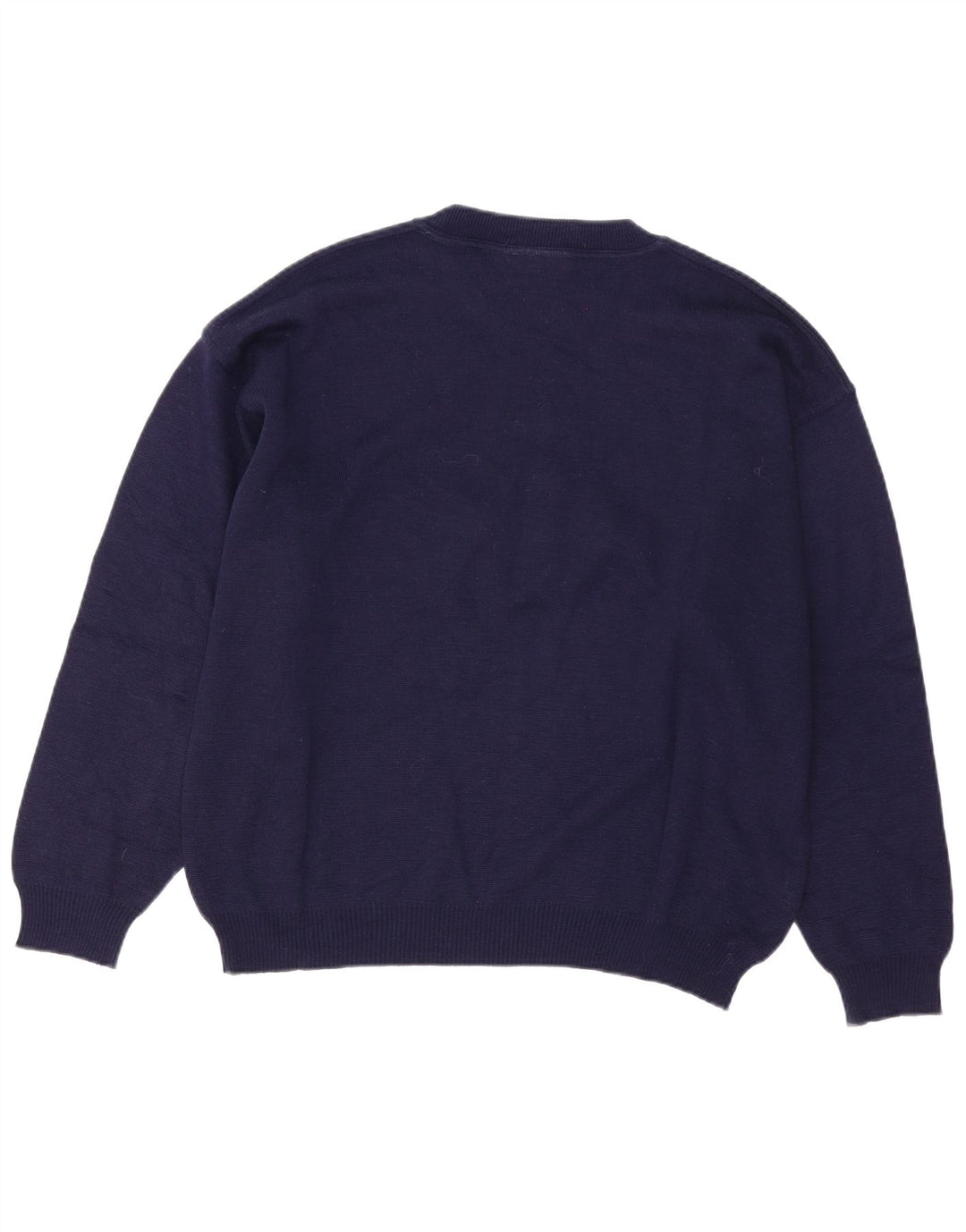 COMPASS CARD Jersey con cuello redondo y gráfico para hombre de lana azul marino grande