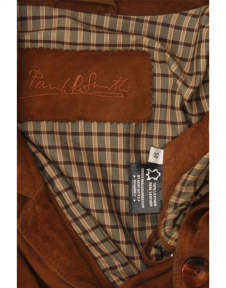 PAUL SMITH Chaqueta de ante para hombre IT 50 Cuero marrón grande