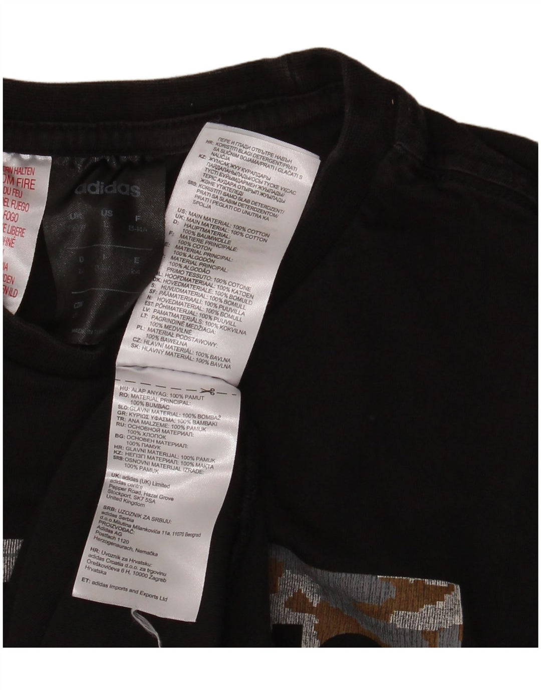 ADIDAS Camiseta gráfica para niño 13-14 años Negro Algodón