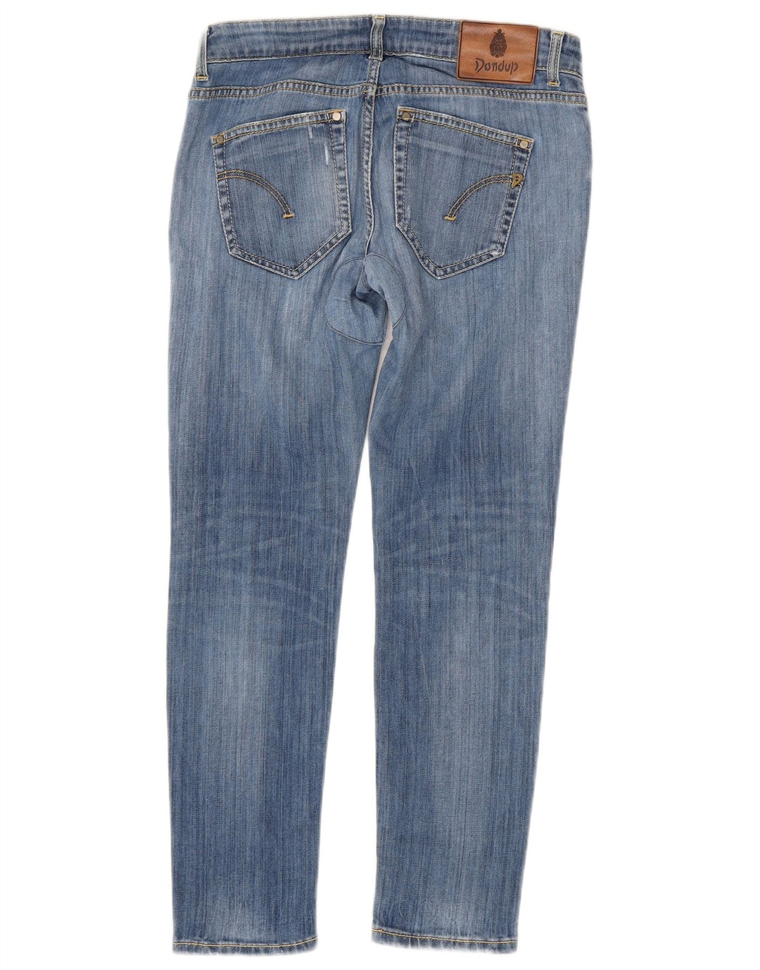 DONDUP Vaqueros ajustados desgastados para mujer W29 L27 Algodón azul