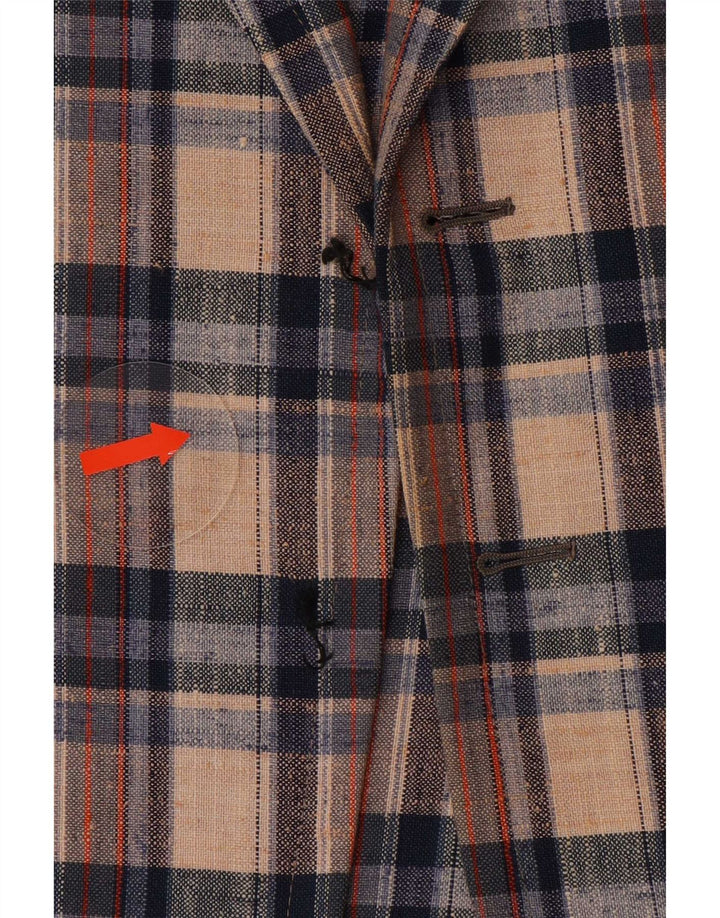 Chaqueta tipo blazer abierta vintage para hombre IT 46 Cuadros multicolores pequeños