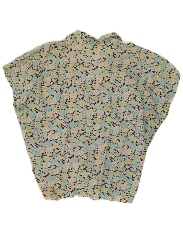 Vintage mujer suelta camisa blusa IT 44 medio multicolor floral