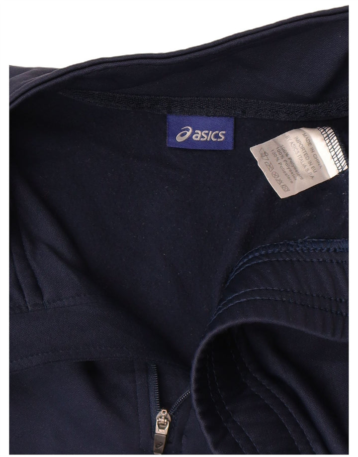Asics Chándal con cremallera y cuello para niño 13-14 años Azul marino Poliéster