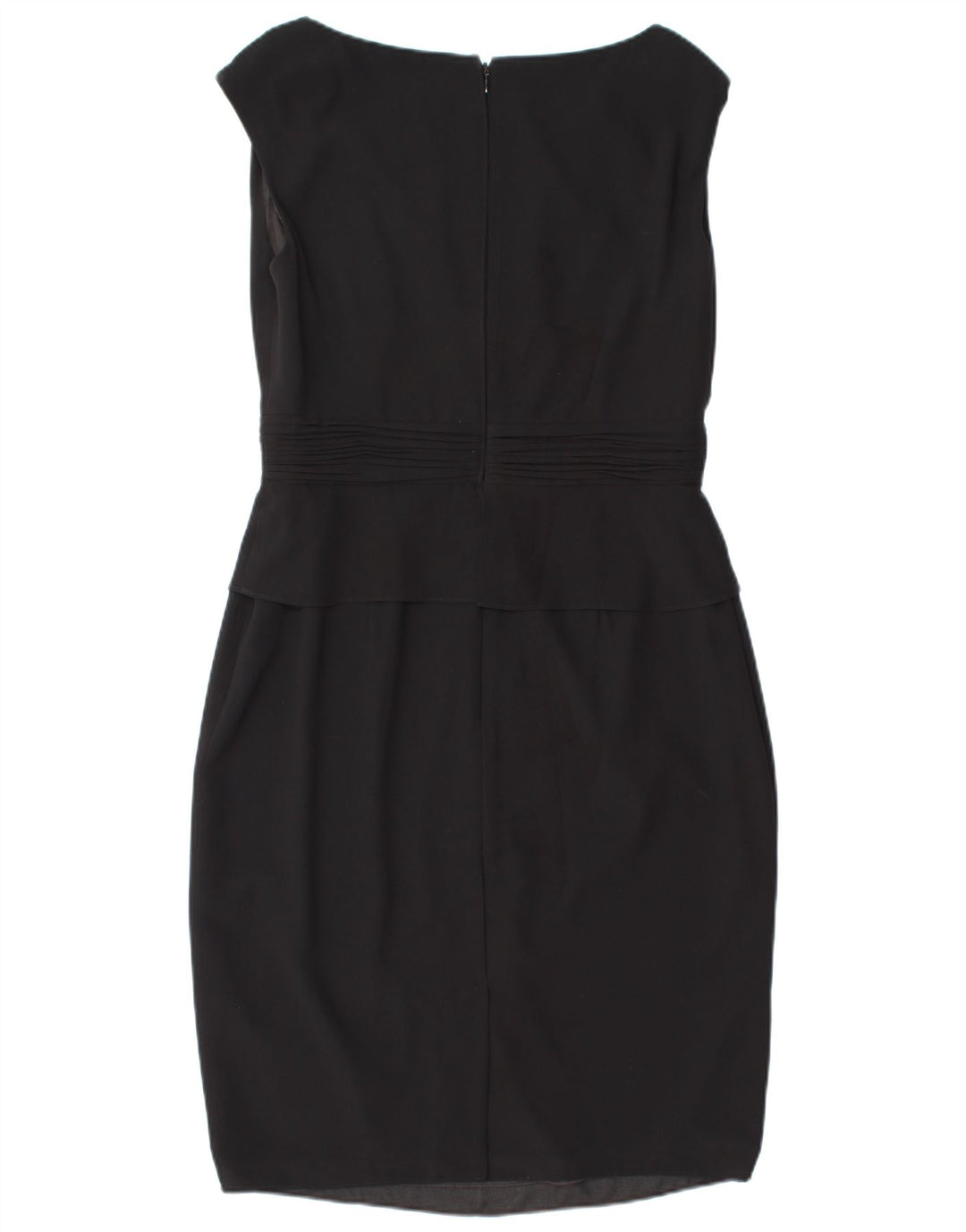JACQUES VERT Vestido peplum sin mangas para mujer UK 42 Poliéster negro mediano