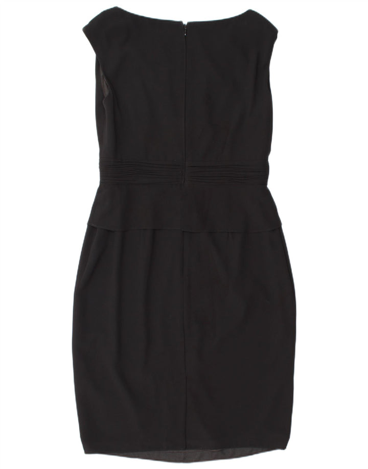 JACQUES VERT Vestido peplum sin mangas para mujer UK 42 Poliéster negro mediano