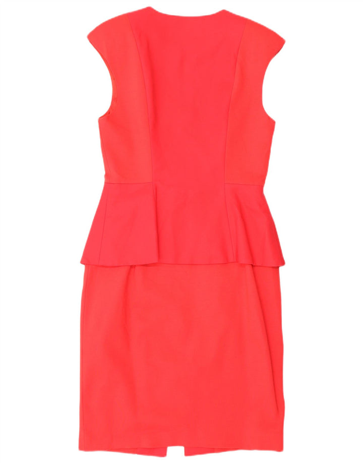 Ted Baker Vestido Peplum Sin Mangas para Mujer Talla 2 Pequeño Algodón Rojo